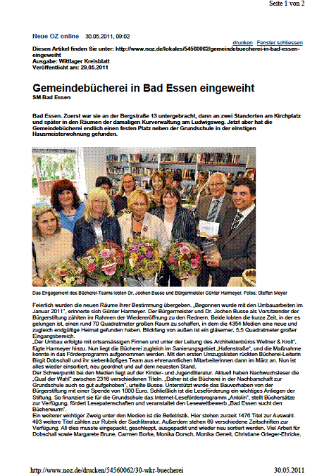 Gemeindebücherei in Bad Essen eingeweiht